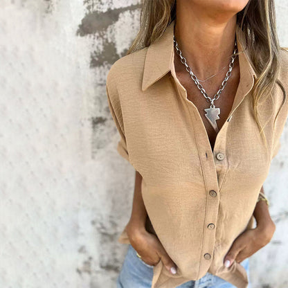 🌸Spring Specials🌸 Women's Casual Solid Color Loose Fit Shirt