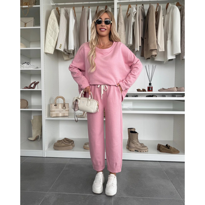 🌸Spring Specials🌸Solid Color Round Neck Top & Loose Pants 2-PCS Set