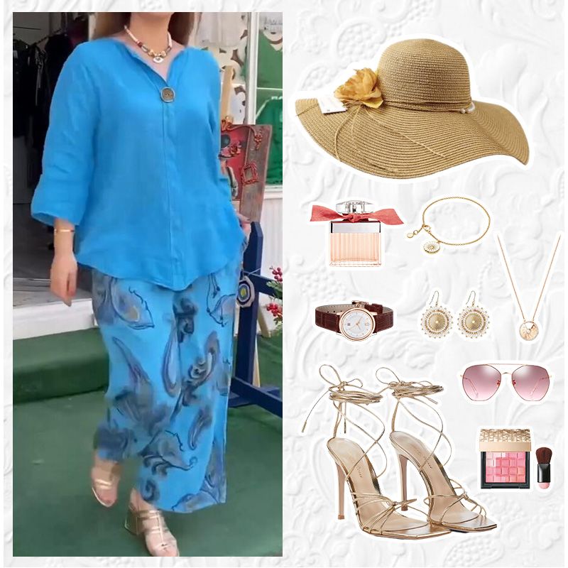 💙Spring Specials🌸Women’s Casual Printed Long-sleeve Blouse and Wide-leg Pants 2-piece Set