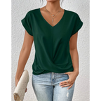 💥Last Day Sale 50% OFF👚Casual Short Sleeve Elegant V-neck Twist Tee