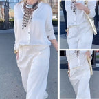 💕Limited Time 50% Off💕Women's Casual White Top & Pants Two-Piece Set💐💐