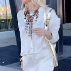 💕Limited Time 50% Off💕Women's Casual White Top & Pants Two-Piece Set💐💐