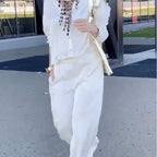 💕Limited Time 50% Off💕Women's Casual White Top & Pants Two-Piece Set💐💐
