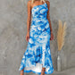 🌸Spring Specials🌸Women's Elegant Floral Print Ruched One-Shoulder Dress