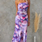 🌸Spring Specials🌸Women's Elegant Floral Print Ruched One-Shoulder Dress