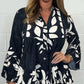 💙LAST DAY SALE 50% OFF💙V-Neck Floral Flared Sleeve Ruffle Hem Top