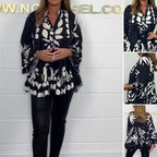 💙Big price reduction🔥V-Neck Floral Flared Sleeve Ruffle Hem Top