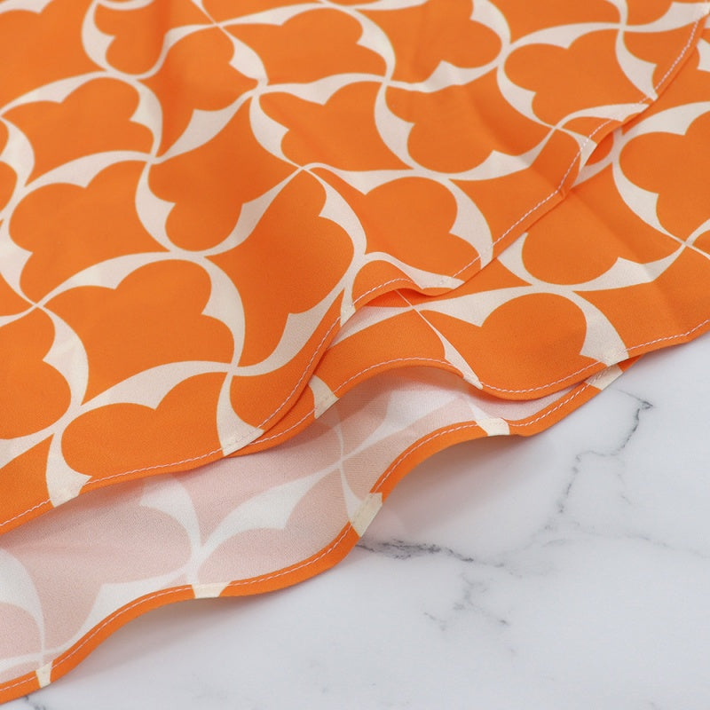 🌸Spring Specials💐 Women’s Trendy Orange Printed Dress with 3/4 Sleeves