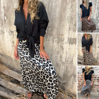 💕Spring New💕Women's Stylish Leopard Print Long Skirt