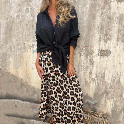💕Spring New💕Women's Stylish Leopard Print Long Skirt