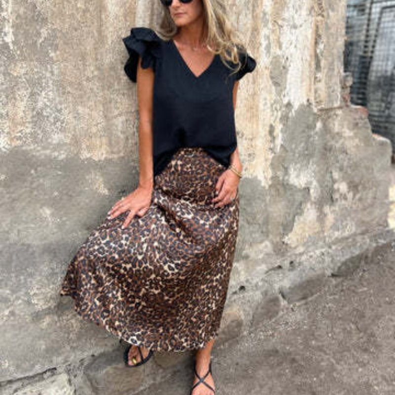 💕Spring New💕Women's Stylish Leopard Print Long Skirt