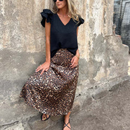💕Spring New💕Women's Stylish Leopard Print Long Skirt