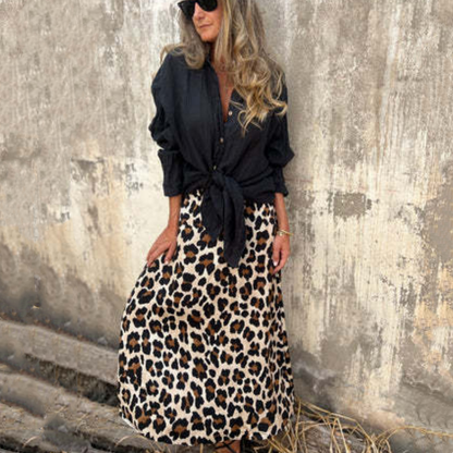 💕Spring New💕Women's Stylish Leopard Print Long Skirt