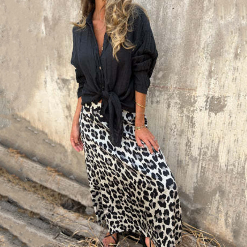 💕Spring New💕Women's Stylish Leopard Print Long Skirt