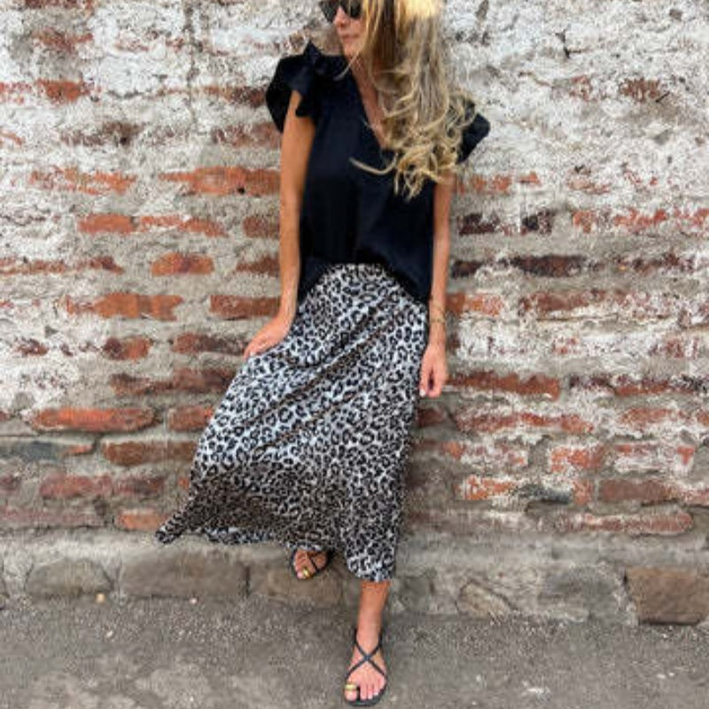 💕Spring New💕Women's Stylish Leopard Print Long Skirt