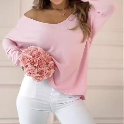 🏖️Summer Hot Sale 50% OFF🌼Women's Loose Off Shoulder Long Sleeve Top