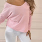 🏖️Summer Hot Sale 50% OFF🌼Women's Loose Off Shoulder Long Sleeve Top