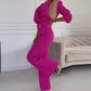 🌸Limited Time 50% Off💕Women's V-Neck Solid Color Casual Commuting Set