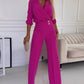 🌸Limited Time 50% Off💕Women's V-Neck Solid Color Casual Commuting Set