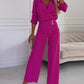 🌸Limited Time 50% Off💕Women's V-Neck Solid Color Casual Commuting Set