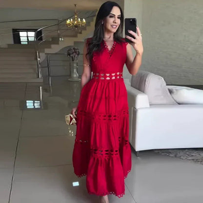 ✨Early Summer New✨V-Neck Sleeveless Dress with Cut-Out
