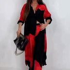 🩷Summer Special Offer🌼Full Button Down Long Shirt & Drawstring Pants Set