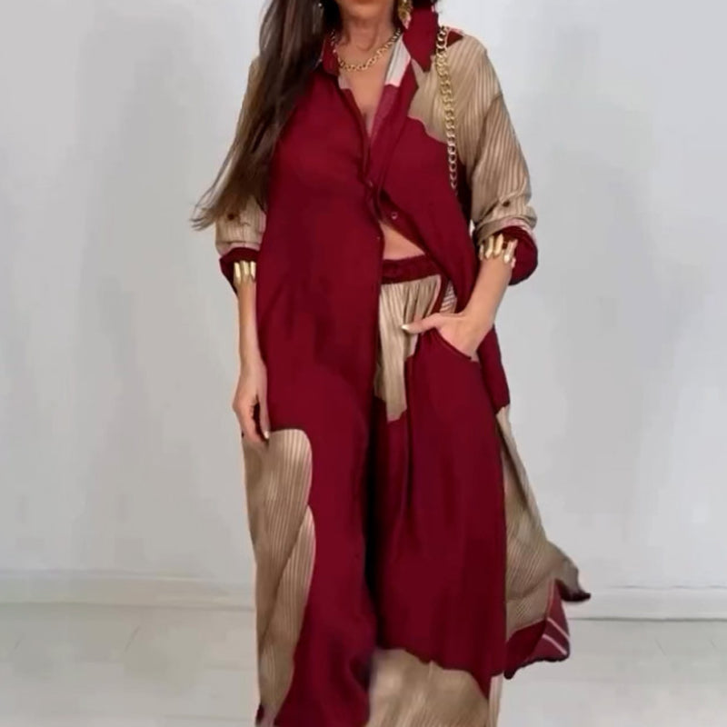 🩷Summer Special Offer🌼Full Button Down Long Shirt & Drawstring Pants Set