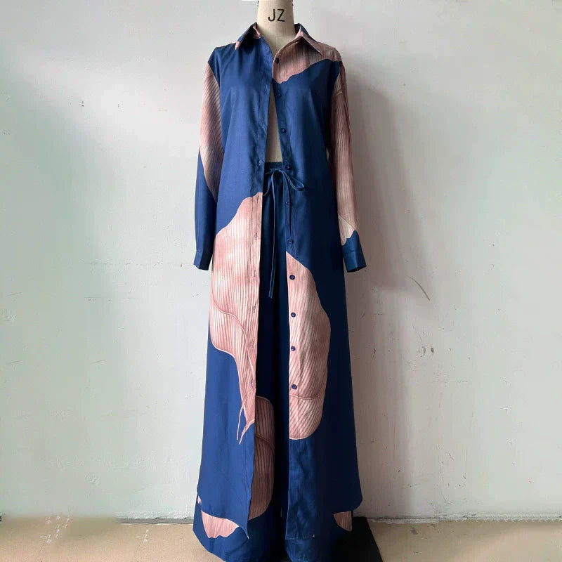 🩷Summer Special Offer🌼Full Button Down Long Shirt & Drawstring Pants Set