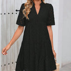 🌸Spring Specials🌸Women's Elegant Hollow Out Lace Ruffle Casual Mini Dress
