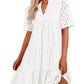 🌸Spring Specials🌸Women's Elegant Hollow Out Lace Ruffle Casual Mini Dress