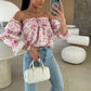 🌸🌸🌸Floral Print Smocked Off-the-Shoulder Top🌸🌸🌸