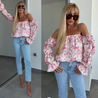 🌸🌸🌸Floral Print Smocked Off-the-Shoulder Top🌸🌸🌸