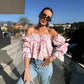 🌸🌸🌸Floral Print Smocked Off-the-Shoulder Top🌸🌸🌸