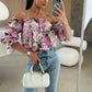 🌸🌸🌸Floral Print Smocked Off-the-Shoulder Top🌸🌸🌸