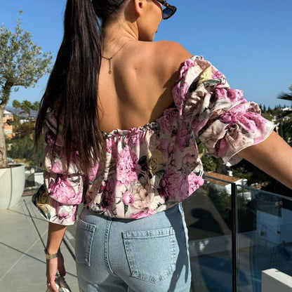 🌸🌸🌸Floral Print Smocked Off-the-Shoulder Top🌸🌸🌸