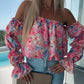 🌸🌸🌸Floral Print Smocked Off-the-Shoulder Top🌸🌸🌸