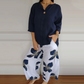🌸Seasonal dress 60% OFF🌸Women's Crew Neck Tops ＆ Printed Trousers Set🎁