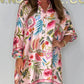 🌸LAST DAY SALE 50% OFF🌸Loose V-Neck Half-Button Front Floral Dress