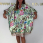 🌸LAST DAY SALE 50% OFF🌸Loose V-Neck Half-Button Front Floral Dress