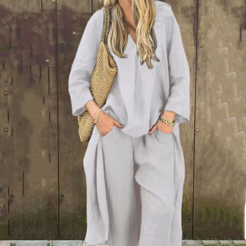 🌸🔥Big price reduction🔥Women's Summer Loose Pocket V-Neck 2-Piece Set