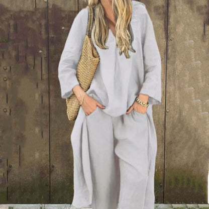 🌸🔥Big price reduction🔥Women's Summer Loose Pocket V-Neck 2-Piece Set