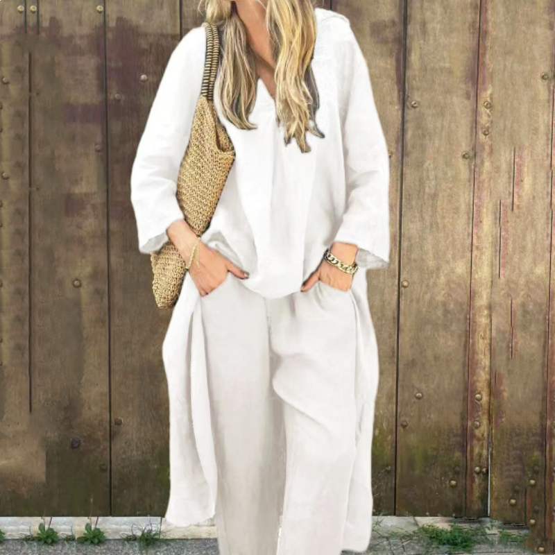 🌸🔥Big price reduction🔥Women's Summer Loose Pocket V-Neck 2-Piece Set