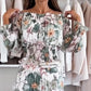 🌸Seasonal dress 50% OFF🌸Floral Print Off-Shoulder Top & Maxi Skirt Two-Piece Set