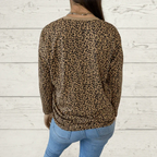 🔥Summer Sale-50% OFF🔥Stylish V-Neck Leopard Print Long Sleeve Top