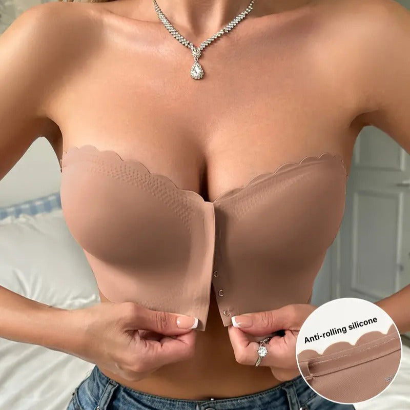 🔥 Last Day 50% OFF! 🔥 Seamless Front Closure Strapless Bandeau Bra – Comfort & Support All Day! 💖
