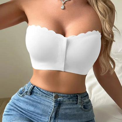 🔥 Last Day 50% OFF! 🔥 Seamless Front Closure Strapless Bandeau Bra – Comfort & Support All Day! 💖