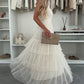 💖Limited Sale 50% OFF💖Women’s Elegant Spaghetti Strap Tiered Tulle Maxi Dress