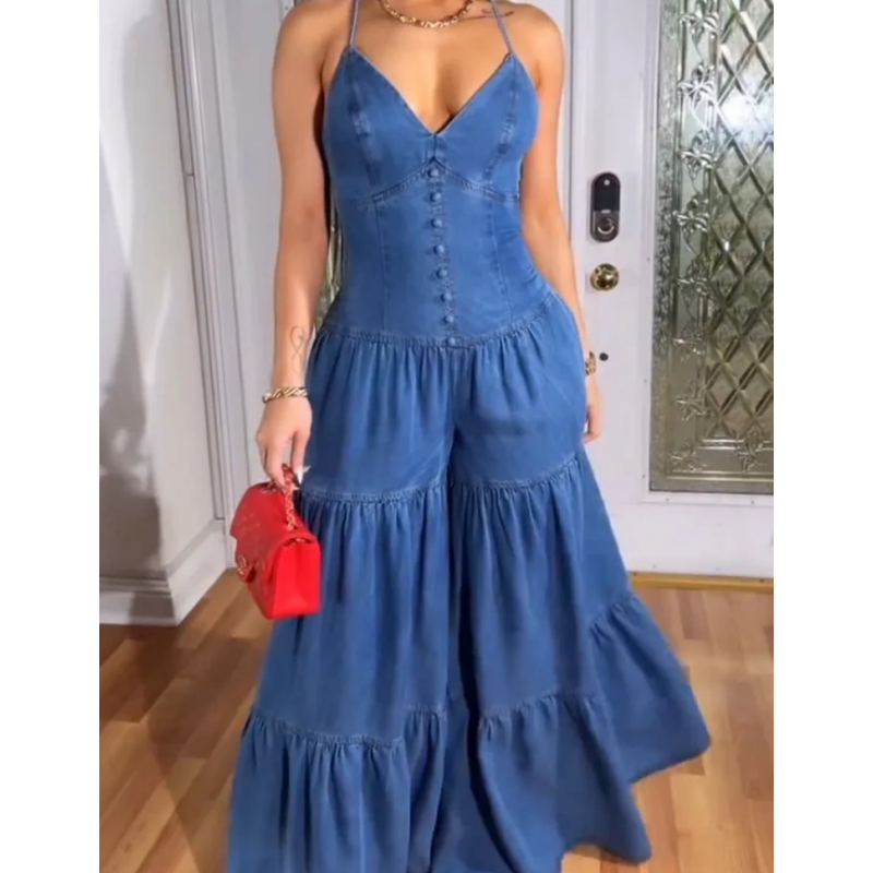 💙LAST DAY SALE 50% OFF💙Women's Sexy V-Neck Backless Jumpsuit