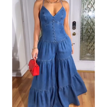 💙LAST DAY SALE 50% OFF💙Women's Sexy V-Neck Backless Jumpsuit