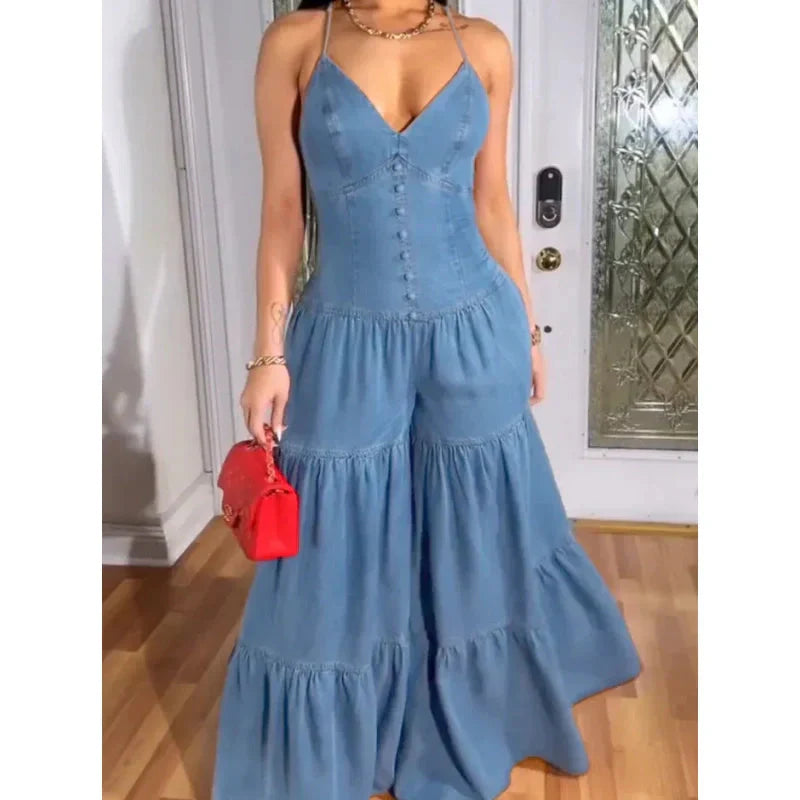 💙LAST DAY SALE 50% OFF💙Women's Sexy V-Neck Backless Jumpsuit